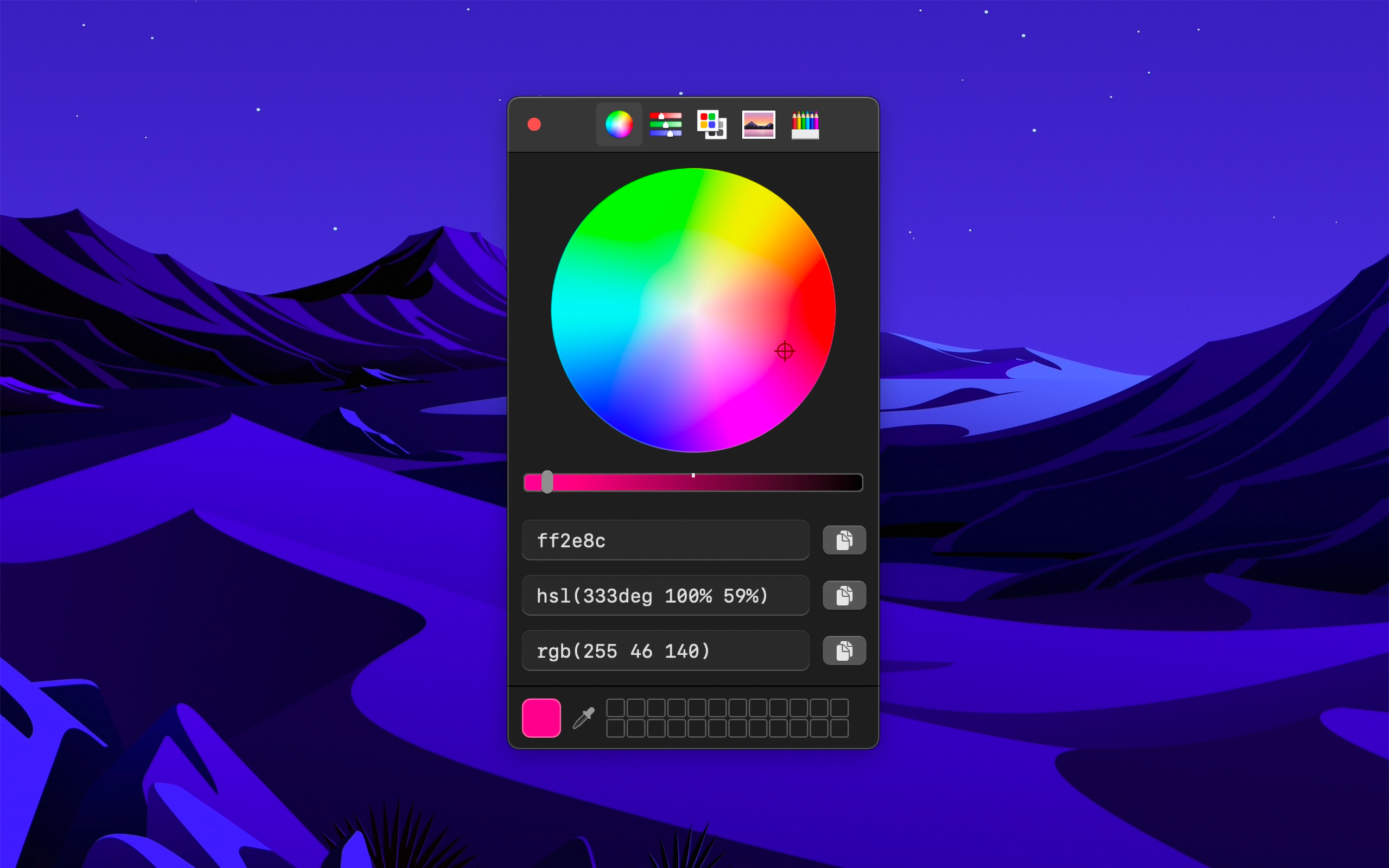 A screenshot of the System Color Picker app